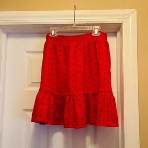Gently used, LOFT Orange Eyelet Skirt 🧡